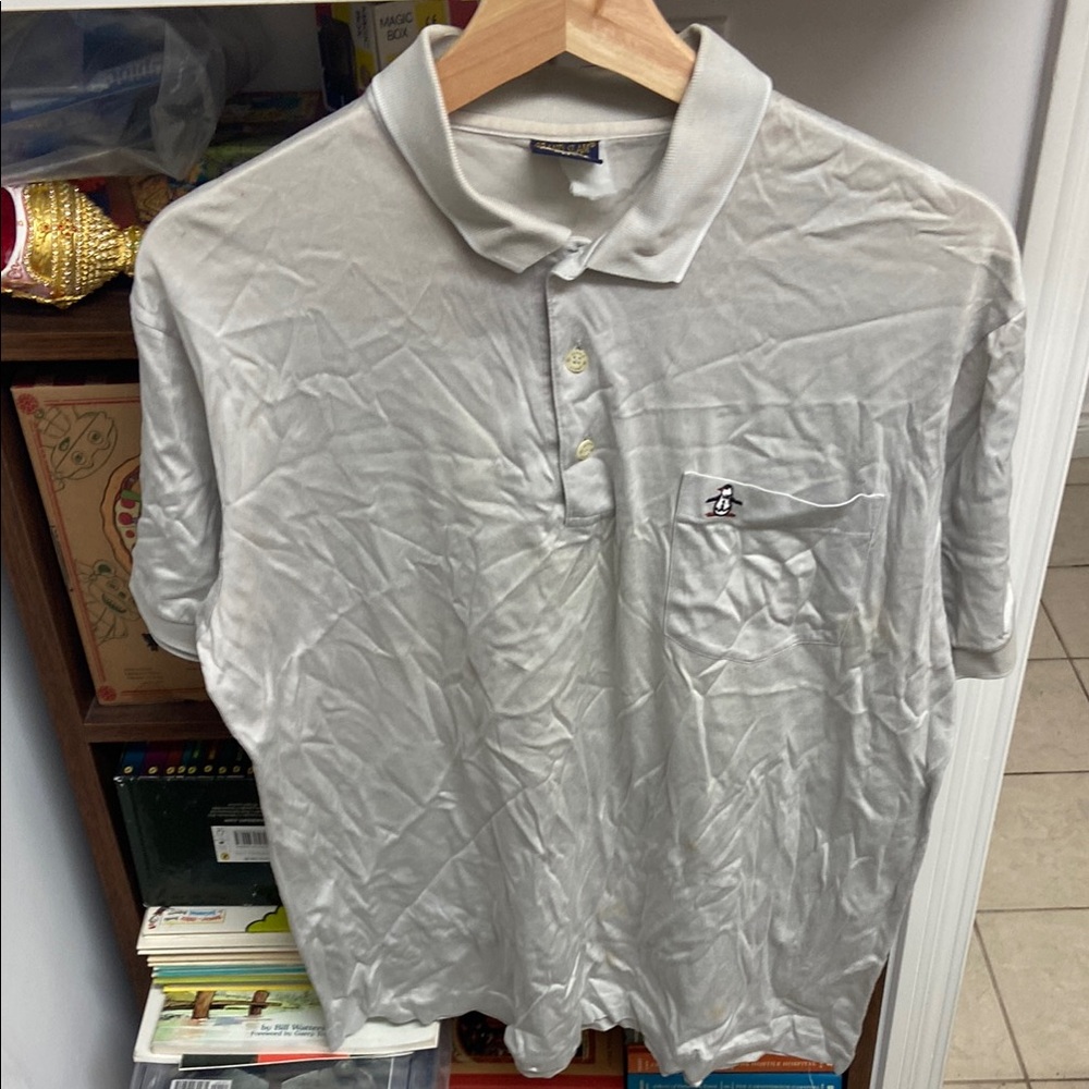 Vintage Grand Slam Gray Polo Shirt Soft Cotton Classic Penguin logo